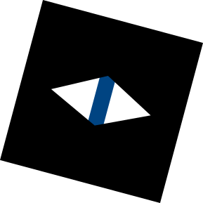 the bloxsees logo, blue eye on black square!