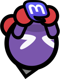 a chuckya holding the mastodon logo!